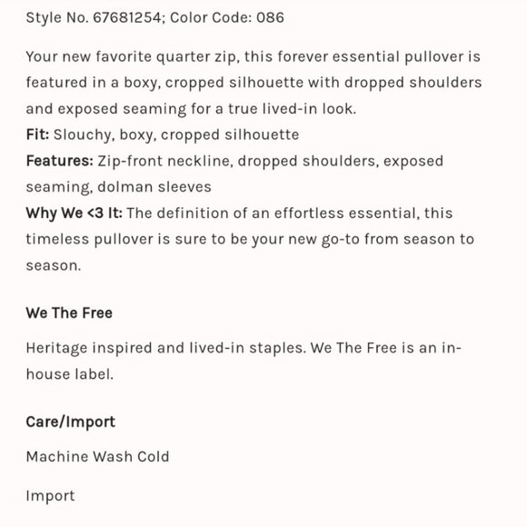 Free People We The Free Kitty Pullover Faded Rust Pockets Zip Raw Seams Size L - Picture 11 of 12